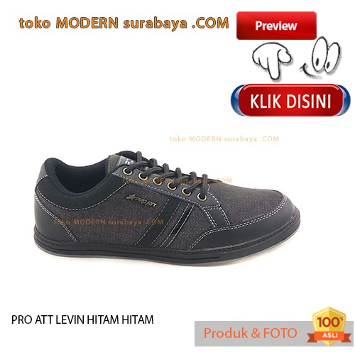 PRO ATT LEVIN HITAM HITAM sepatu sekolah kets casual sneakers