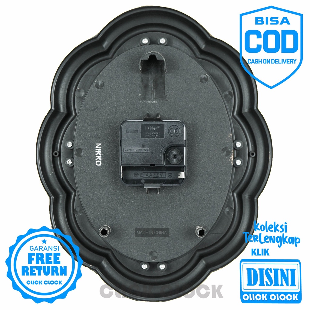 Jam Dinding Kaligrafi Nikko NK-8196 Bagus Wall Clock Hiasan Dinding Minimalis