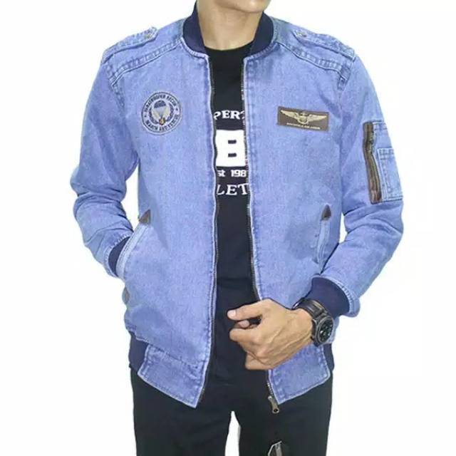 [COD] JAKET BOMBER JEANS ROCAFELA - JAKET JEANS PRIA