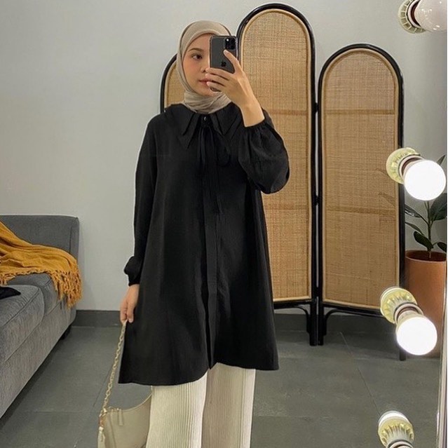 Long Tunik Wanita Crinkle/ Canda Long Tunik wanita