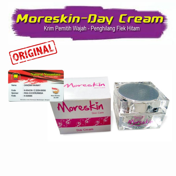 MORESKIN DAY CREAM - PEMUTIH DAN PENGHILANG FLEK HITAM - NASA - ORIGINAL 100%