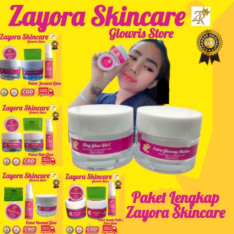 Paket Pemutih Wajah by Zayora Skincare/ Paket Normal Flek Hitam Jerawat Membandel Extra Glow (Susah Putih) By Zayora