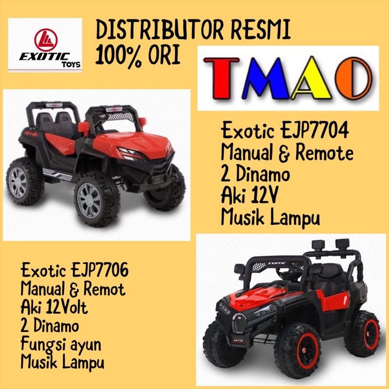 Mobil Aki Anak EXOTIC Jeep EJP-7706 EJP-7704 7727 7723 EJP7706 EJP7004 EJP7727 EJP7723 Remote Remot 