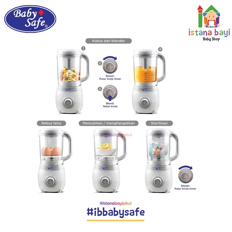 Baby Safe 6in 1 Baby Food Maker LB012 - Blender Mpasi bayi