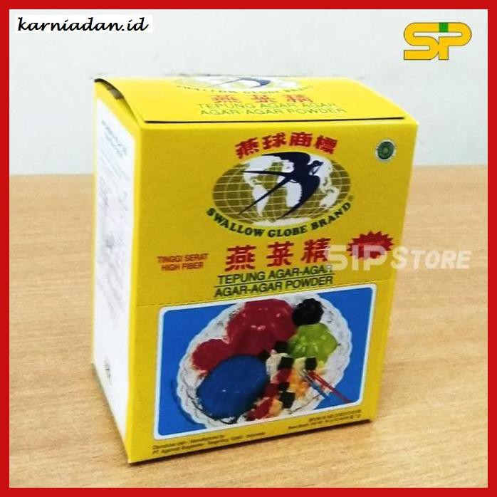 

RAGA-RAGA- AGAR AGAR SWALLOW GLOBE BRAND 1 BOX ISI 12 SACHET 7GR -GNIDUP-NAHAB.