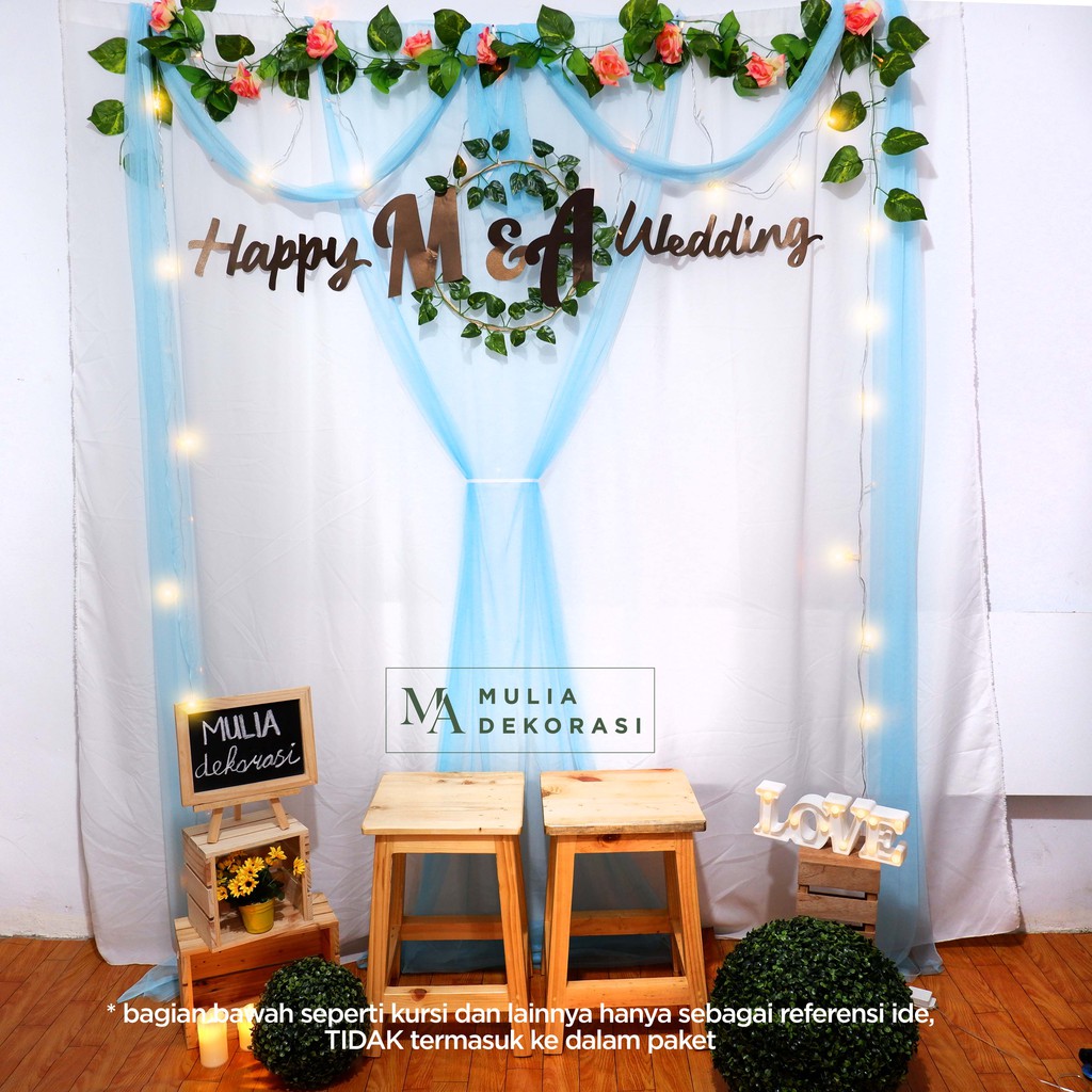 Dekorasi Lamaran Tunangan Backdrop Nikahan PhotoBooth DIY Akad Nikah Aqiqah Khitan Paket Mulia F