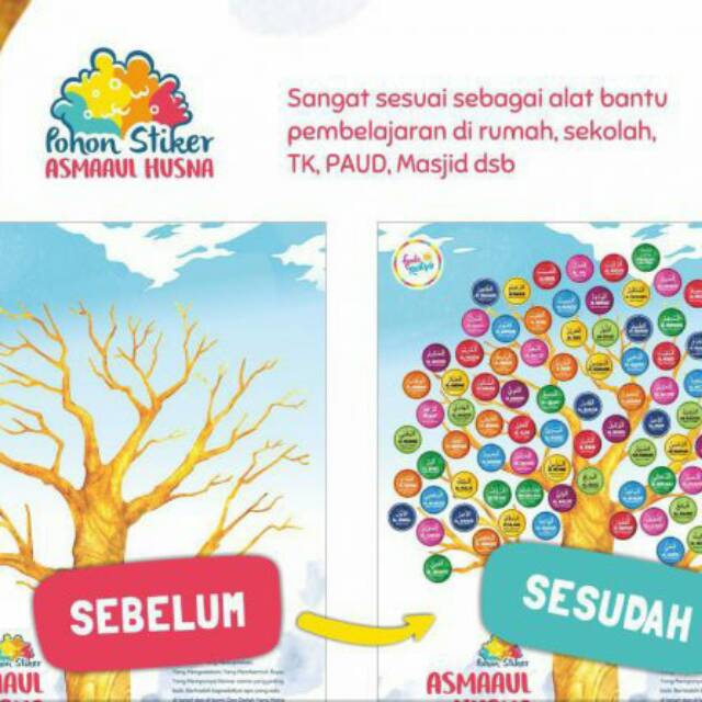 Familia Kreativa Poster Sticker Asmaul Husna Shopee Indonesia