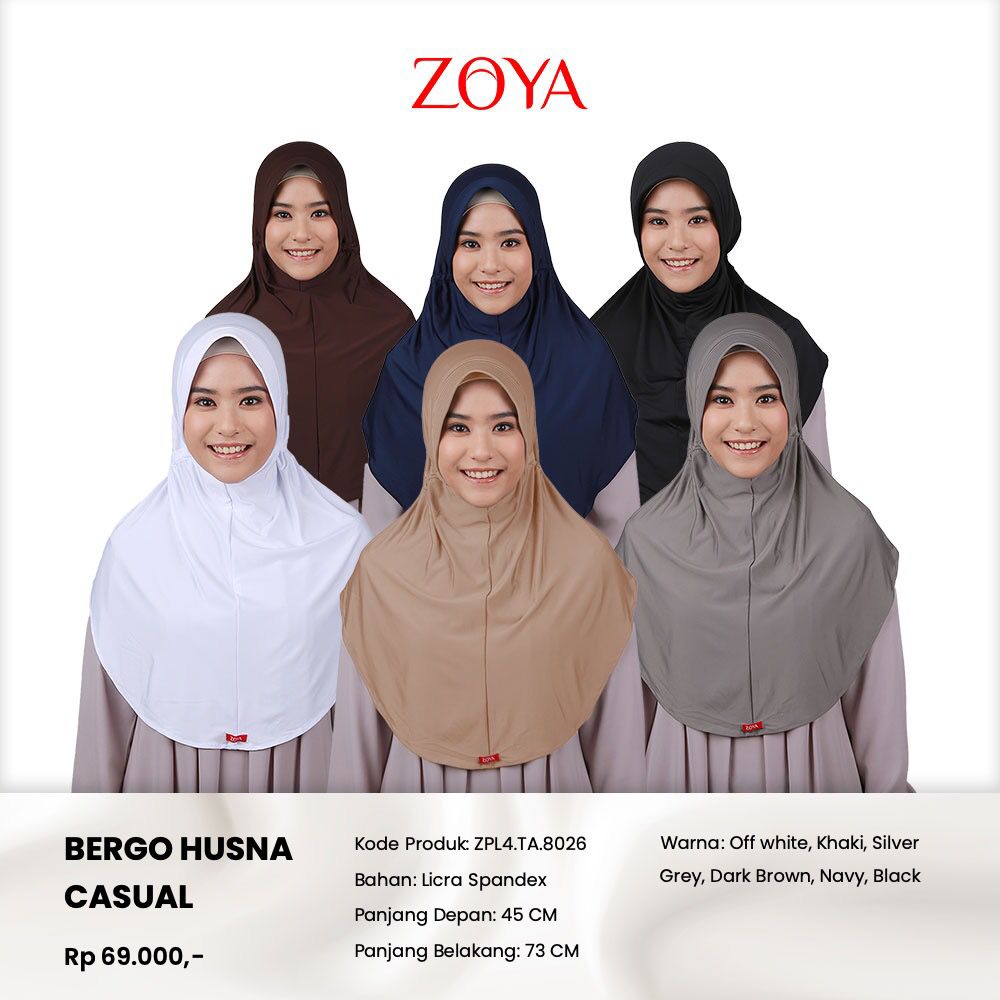 ZOYA HUSNA BERGO KERUDUNG INSTAN BERGO LANGSUNG KERUDUNG SEDADA