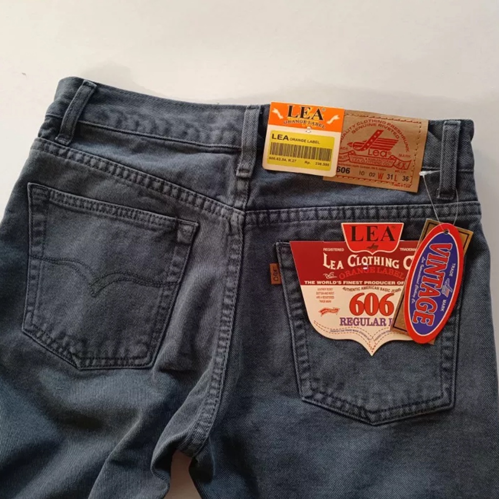 Jeans lea Pria Terbaru Lea 606 Berkualitas Model standart basic jins - Abu