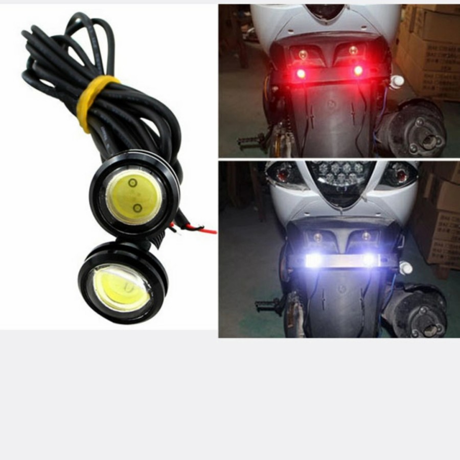 Lampu LED Mata Elang 12 V Lampu Tambahan Tembak Mata Elang Led 2pcs Aksesori Variasi Motor