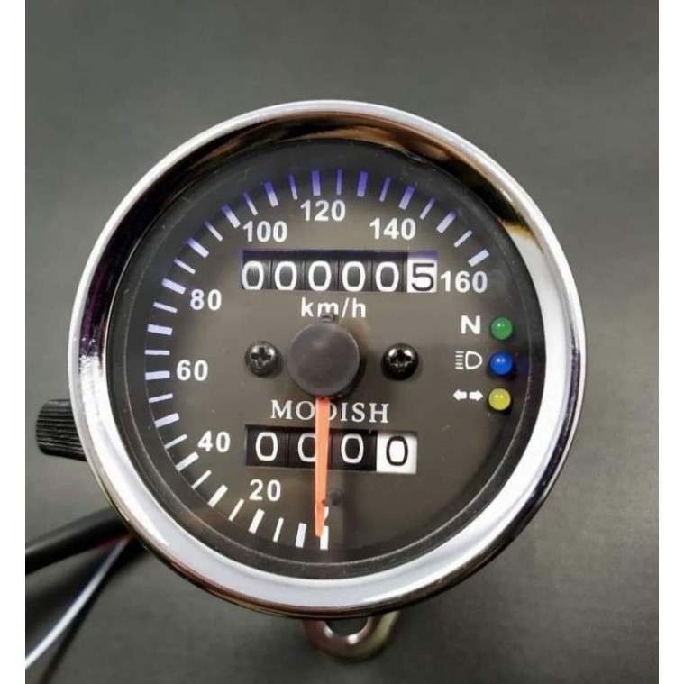 Speedometer bulat kilometer LED plus indikator sein motor universal