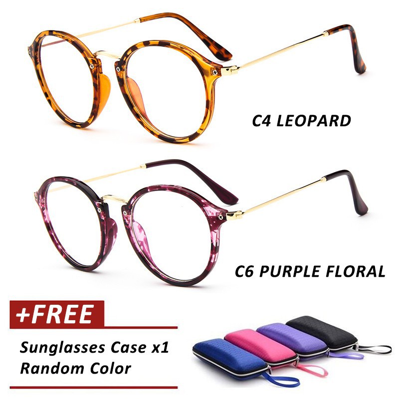 (YUZHU) Bayar Di Tempat Myopia Kacamata Bingkai Optik Gaya Retro Vintage untuk Pria / Wanita