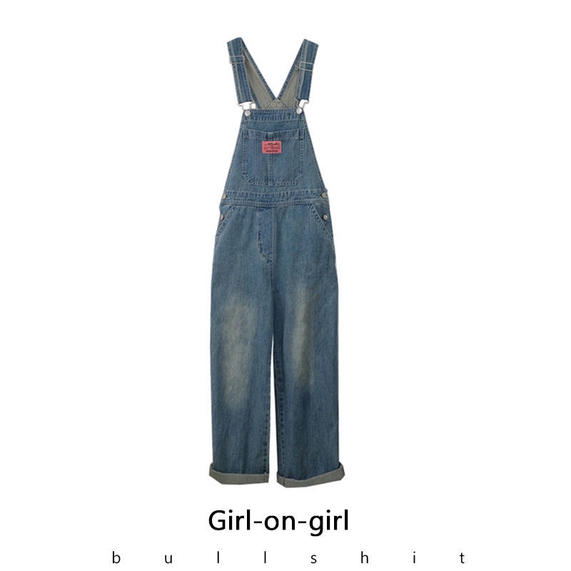 Temperamen denim overall wanita musim gugur dan musim dingin ukuran besar saudara perempuan gemuk mm