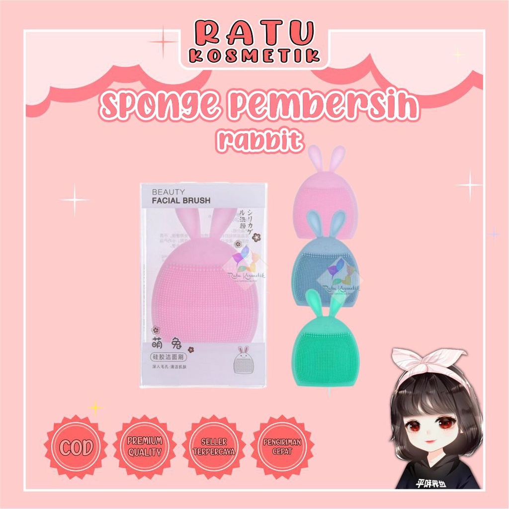 ❤ RATU ❤ Sponge Octopus - Spon Sikat Pembersih Wajah Gurita | Dolphin | Rabbit | Spons Wajah