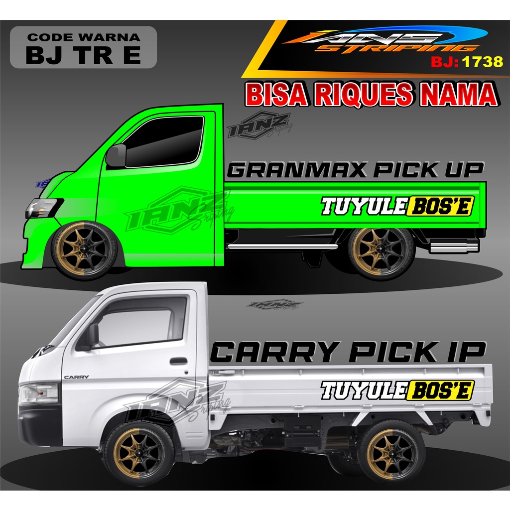 DECAL STIKER TULISAN TUYULE BOS E BAK SAMPING GRANMAX PICK UP / STICKER BAK SAMPING GRANMAX / DECAL STICKER GRANMAX PICK UP