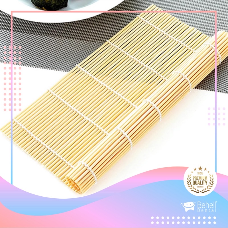 TIKAR PENGGULUNG SUSHI MAKISU BAMBOO - Bambu Roller Roll Matt Alas Setakan Nasi Bento Tatakan Piring - Rolling Kimnan - Photoprop Photoprops Photo Properti Foto Background