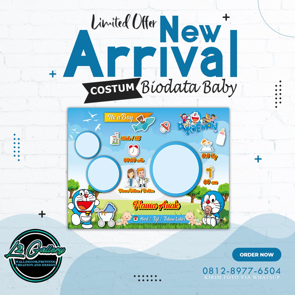 (COD) BIODATA BAYI - BABY BIO - BIODATA KELAHIRAN BAYI UNIK - KADO BABY NEWBORN