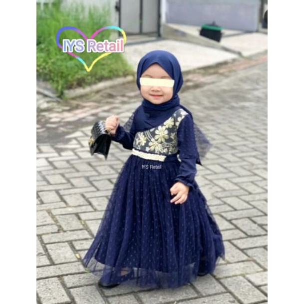 Baju Muslim Anak Brokat Flower Model 50/ (Baju Muslim + Kerudung)
