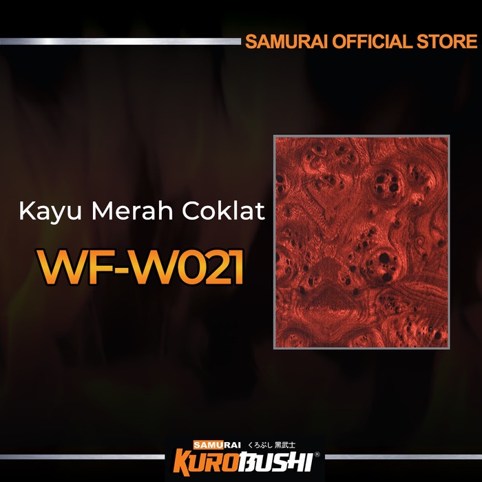 Samurai Paint Water Film Transfer Motif Kayu Merah Coklat WFW021
