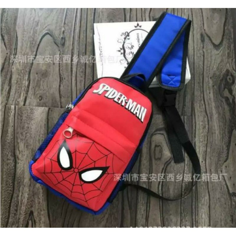 tas selempang anak -tas anak batman - waistbag anak murah - slempang anak spiderman