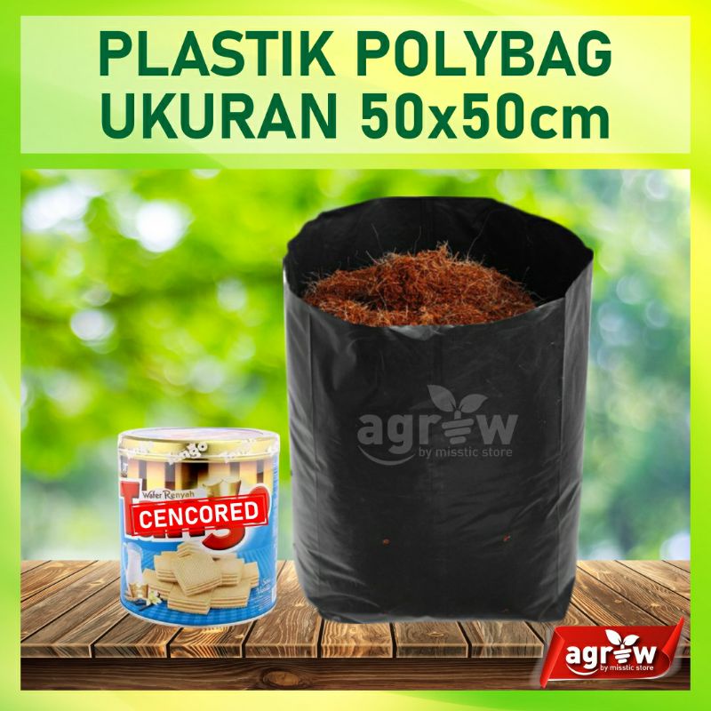 Plastik Polybag Besar 50x50 cm Pot Benih Bibit Buah Bunga Sayuran Ecer Harga Perlembar