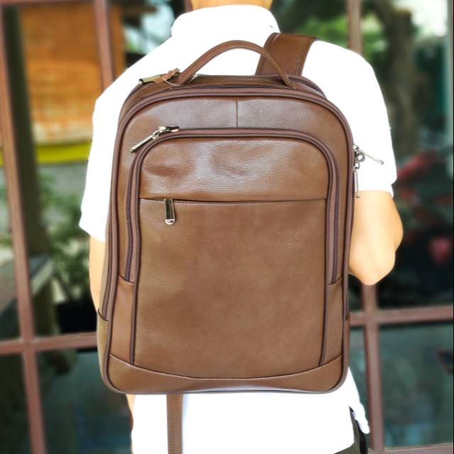 [VALQO] DULOZ Tas Ransel Kulit Sapi Tas Punggung Rangsel Laptop Kerja Backpack Pria Wanita