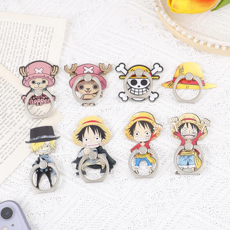 # Kaos T-Shirt Wanita Lengan Pendek Motif Print #Ring Holder Handphone Bahan Akrilik Motif One Piece Luffy Chopper