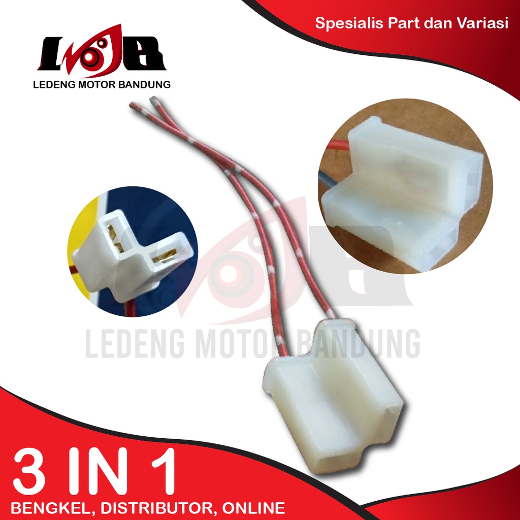 Set Socket Flasher 2 Pin + Kabel Soket Flaser Fitting Lampu Sein Motor Universal Matic Bebek Sport