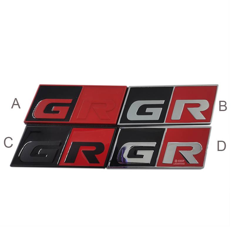 1 X Metal GR Logo Car Auto Rear Trunk Emblem Sticker Decal Badge Replacement For TOYOTA GR Sport