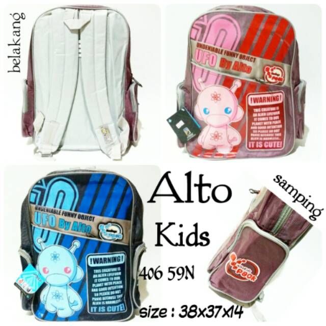 Tas ransel anak karakter Ufo alto kids 40659N tas sekolah anak cowok cewek karakter alien murah