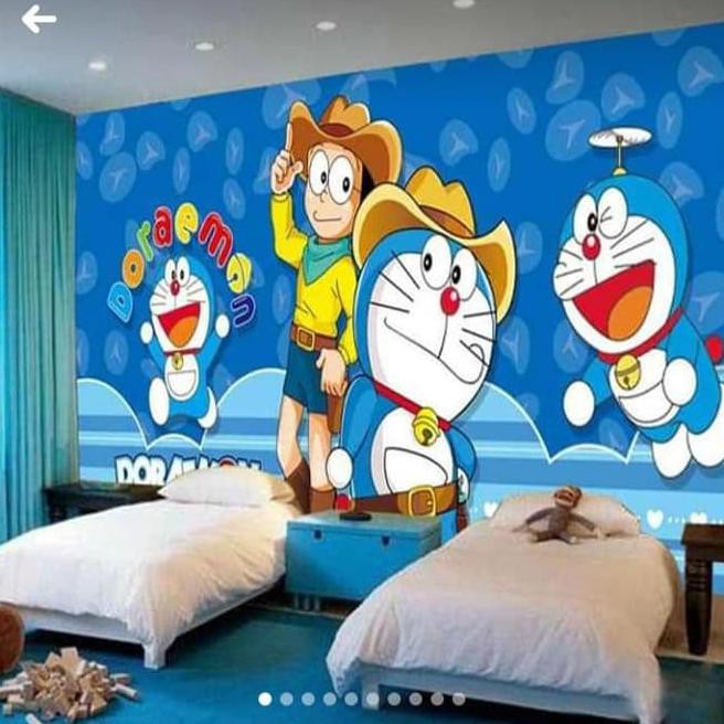 On Sale Wallpaper Dinding Kamar Wallpaper Costum 3d Doraemon Sale Shopee Indonesia