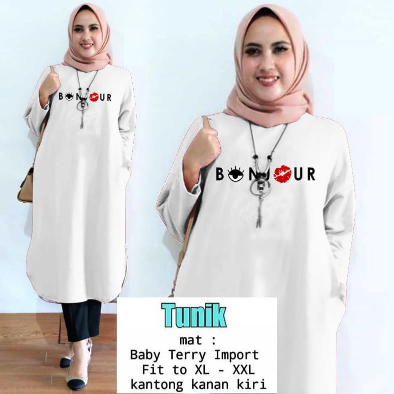 TUNIK BONJOUR / TUNIK MAMACHI / TUNIK POLOS/ TUNIK CEWEK / TUNIK PANJANG / TUNIK MOTE / TUNIK MUSLIM