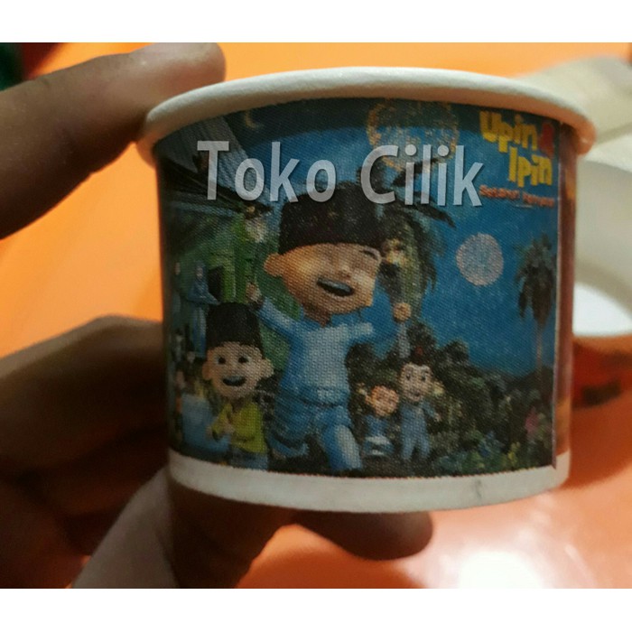 gelas/kertas/es krim/besar/ice cream cup/wadah/kemasan/tutup/sendok