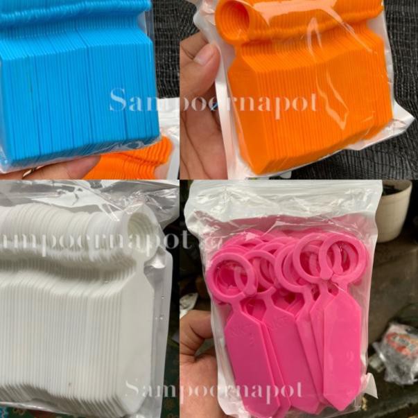 

♀ label tag tanaman warna warni name tag bahan tebal - pack isi 50 pcs - Putih ❊