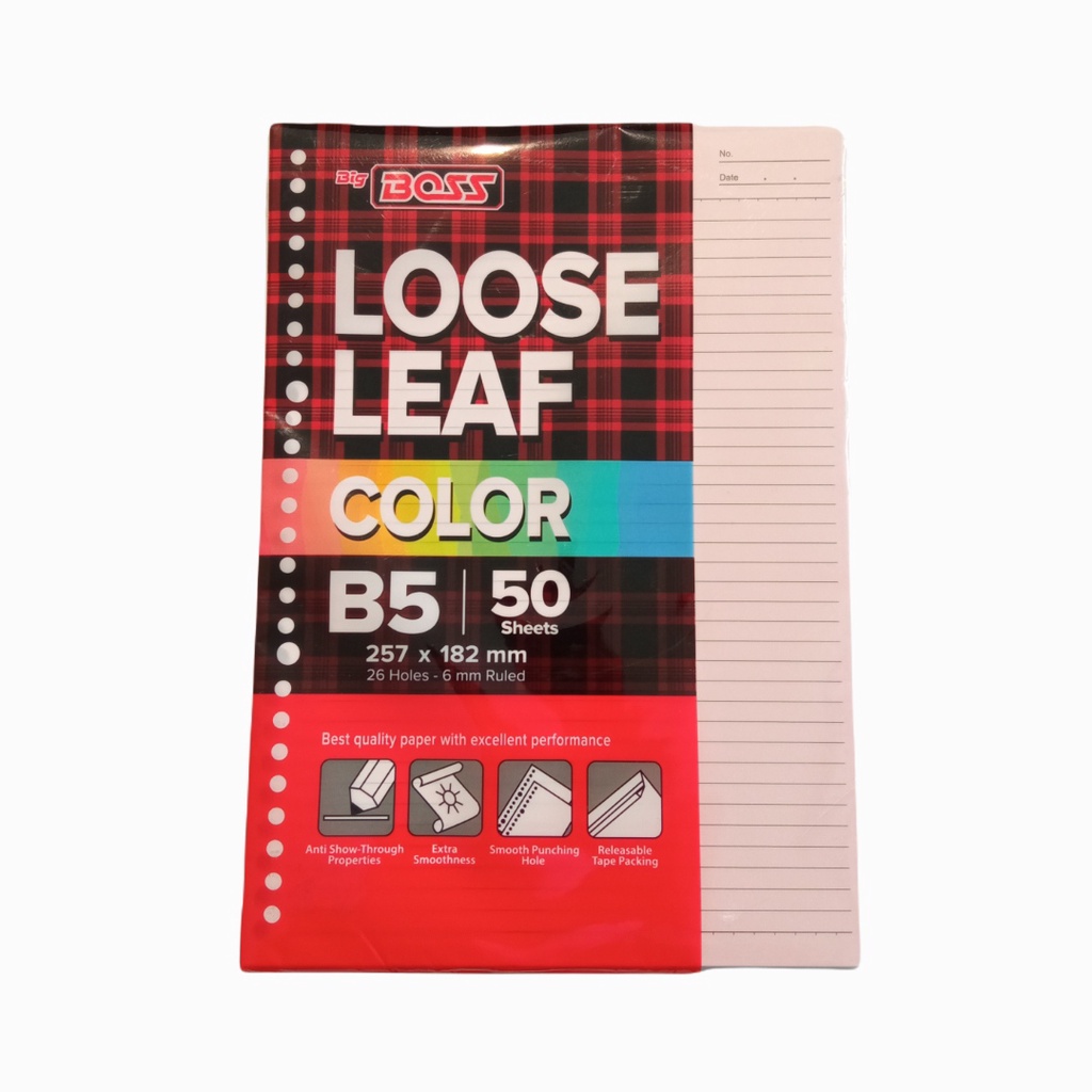 

Gramedia Yogya - Big Boss Loose Leaf B5 50 Lembar (Garis) Pink / Kurnia Agung