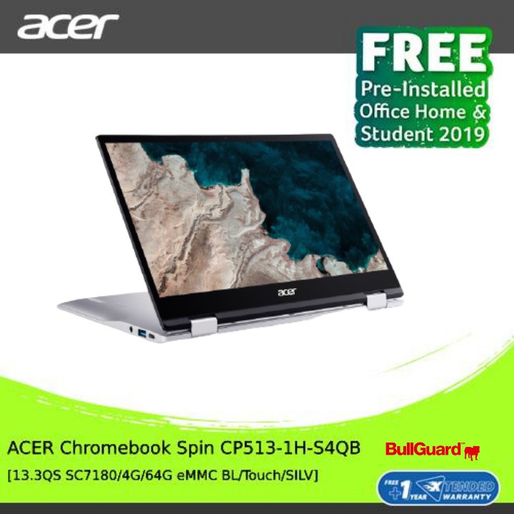 ACER CHROMEBOOK SPIN CP513-1H-S4QB [13.3QS SC71804G,64G] SILVER NX.HWZSN.001