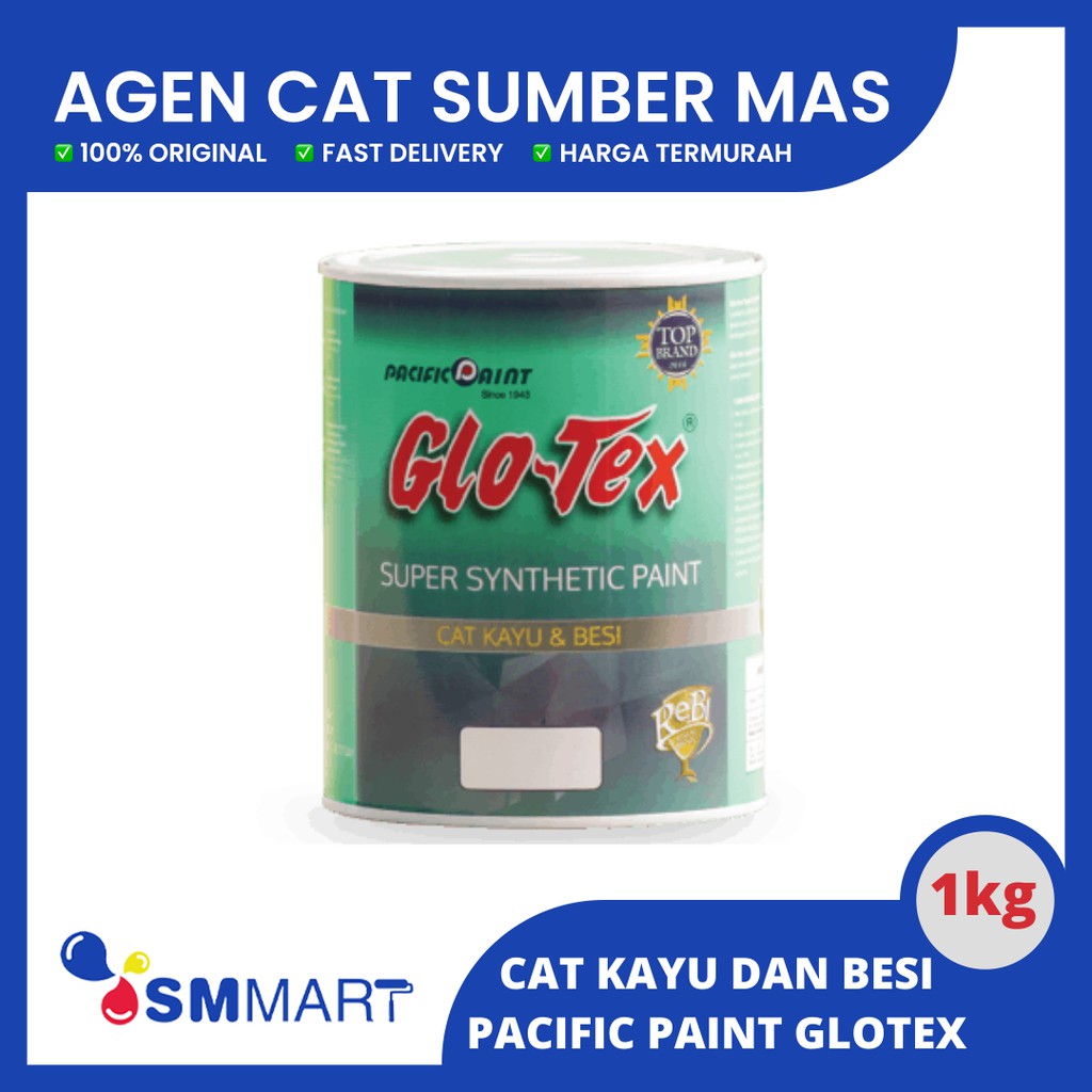 CAT GLOTEX / CAT KAYU DAN BESI 1KG WARNA HITAM DAN PUTIH