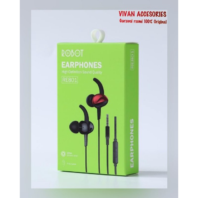 ROBOT Headset RE801 Wired Earphone Ultra Bass