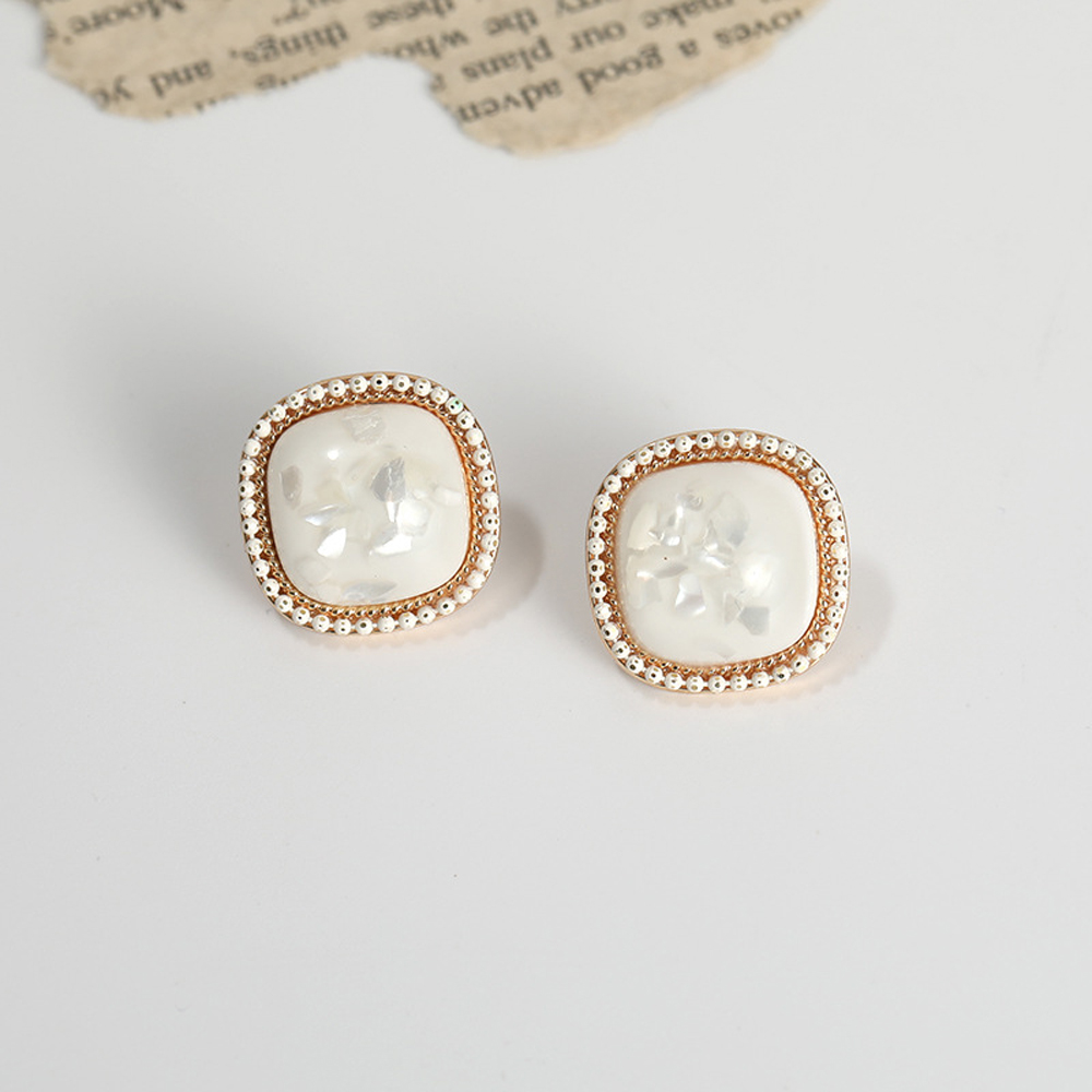 Mxbeauty Anting Stud Bentuk Persegi Geometris Warna-Warni Gaya Vintage Korea Untuk Pesta