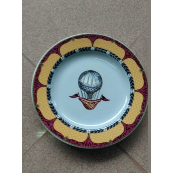 Piring Keramik Snack Cemilan Balon Udara SANGO Animasi Anak Kecil Blue Ocean 15 cm