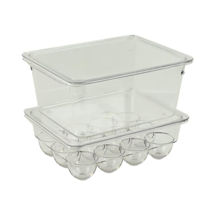 TEMPAT PENYIMPANAN FRIDGE CONTAINER SET OF 2 TRANSPARENT ORIGINAL
