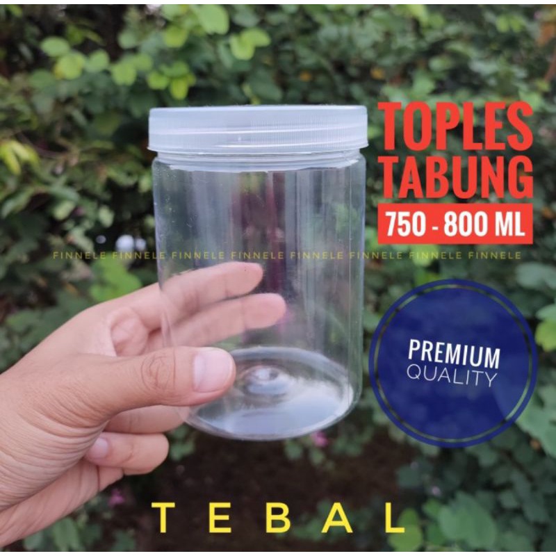 Toples Bening Mika Tabung Silinder 500ml Cylinder 500 ml PET Bulat Jar Food Grade Plastik Bening Natural