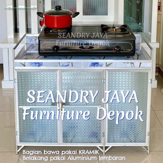 MEJA KOMPOR 3 PINTU ALUMINIUM/ RAK PIRING/ LEMARI PIRING / PROMO MURAH/SEANDRY JAYA FURNITURE DEPOK/