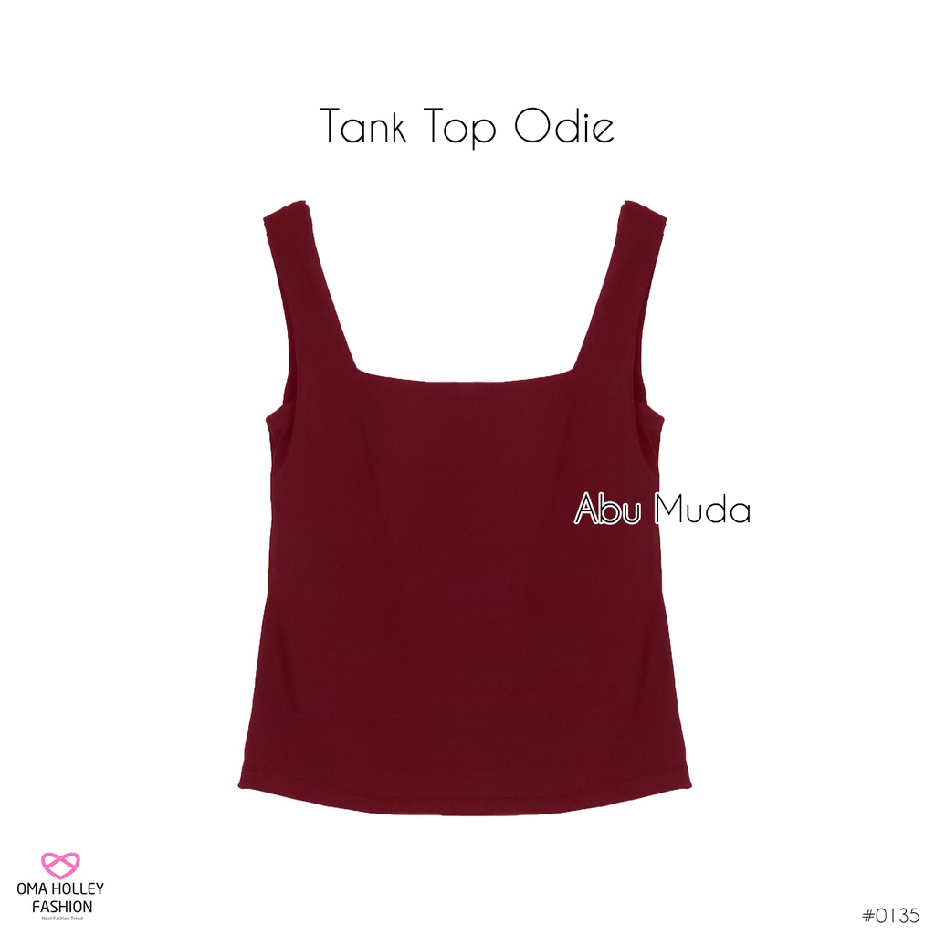 (COD) OH Tank top Long Odie korea Bahu Lebar Wanita (Uniclo) #0135-Maroon