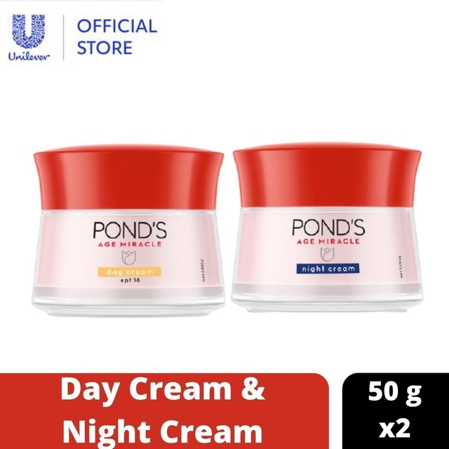Ponds Age Miracle Anti Aging+Glowing Moisturizer Day &amp; Night Cream 50gx2 with Retinol