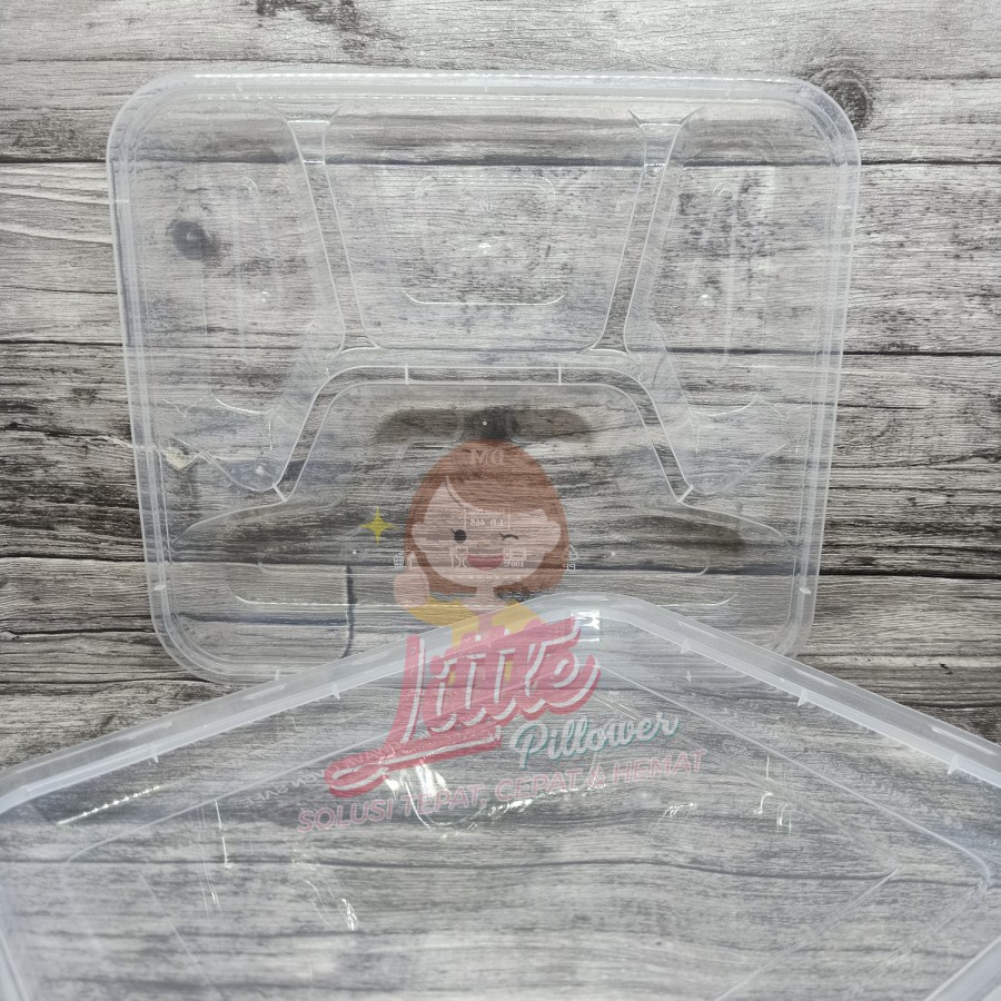 LB465 - Thinwall Sekat Lunch Box Sekat 4 - Thinwall Box Bekal Kotak - Lunch Box Thinwall Tebal