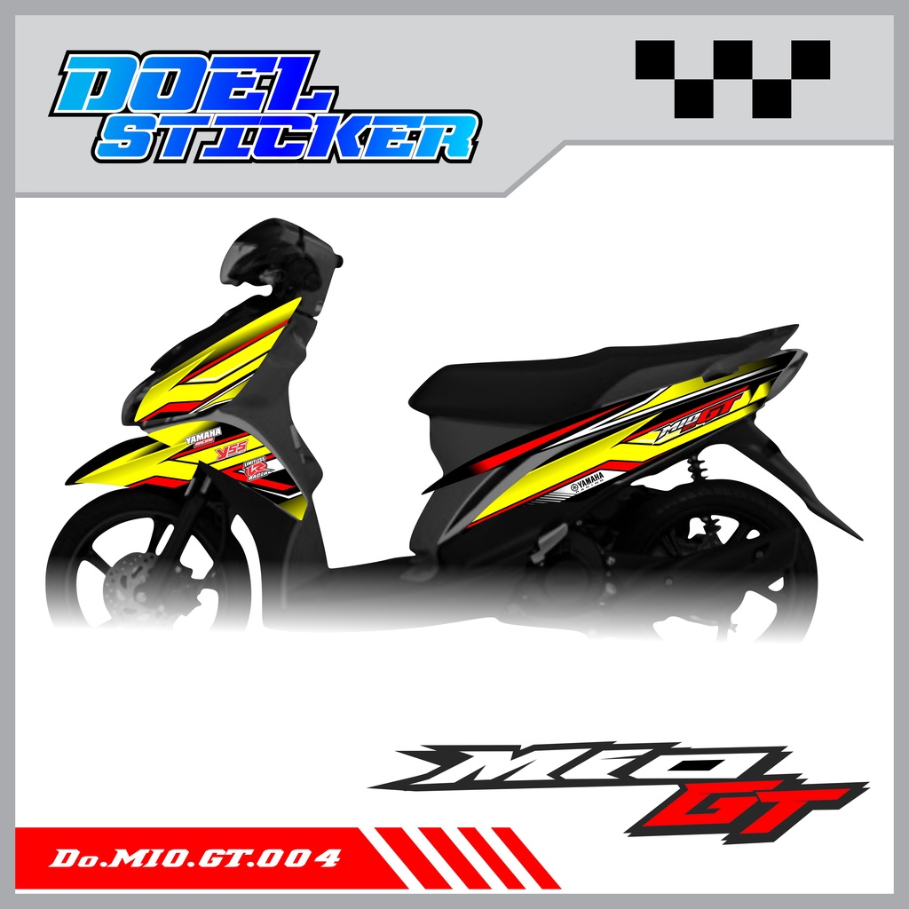 STICKER STRIPING MIO GT - STICKER STRIPING LIST VARIASI HOLOGRAM , CROME MIO GT DOEL 004