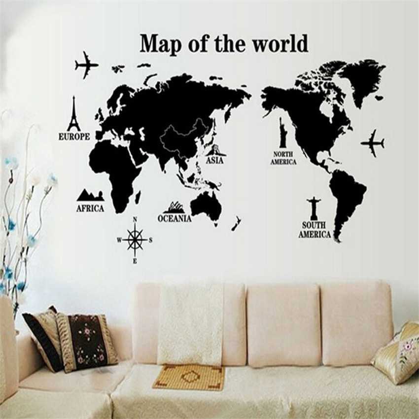 Sticker Wallpaper Peta Dunia - Sticker Wallpaper Dinding World Map Decoration - Hiasan Dinding Murah