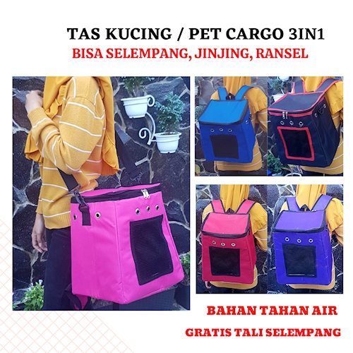 TAS RANSEL KUCING ANJING 3IN1 / TAS ANJING KUCING 3 IN 1 BISA RANSEL JINJING SELEMPANG