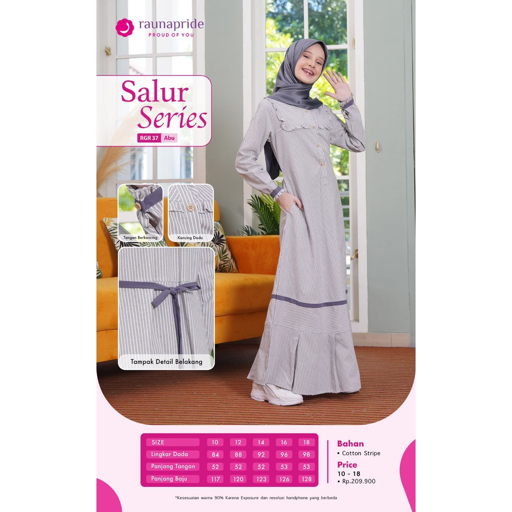 Gamis Remaja Rauna RGR 37 / Fashion Muslim Terbaru 2022